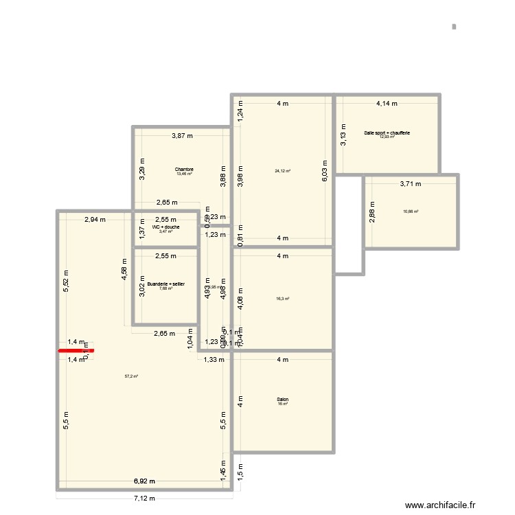 Extension 2. Plan de 0 pièce et 0 m2