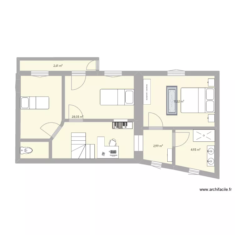 Maison ste agathe 1. Plan de 5 Pièces et 50 m² Maison ste agathe 1. Plan de 5 Pièces et 50 m²