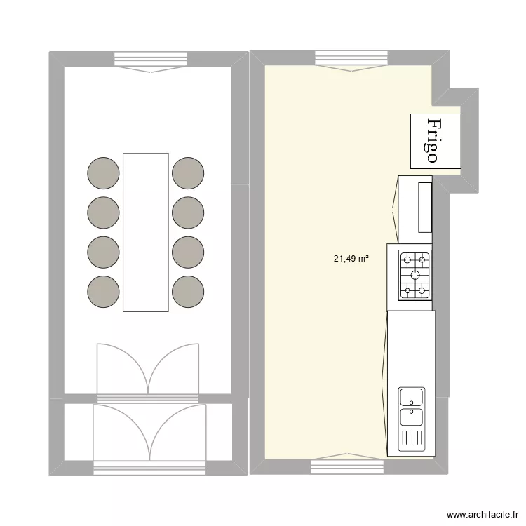 cuisine draft. Plan de 1 et 21 m² cuisine draft. Plan de 1 et 21 m²