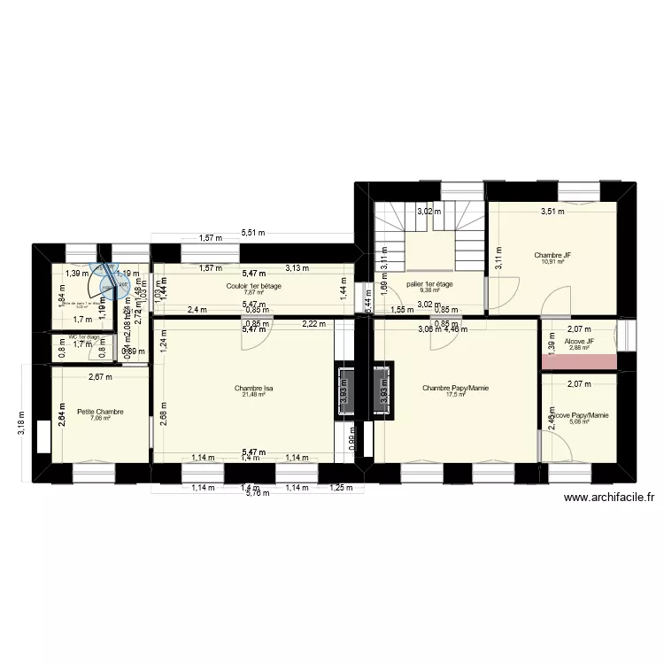 Gurgy  1er etage. Plan de 