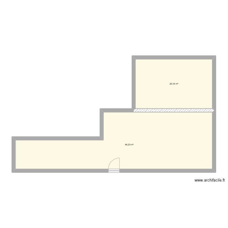 Terrasse Epernon estim. Plan de 2 pièces et 66 m2