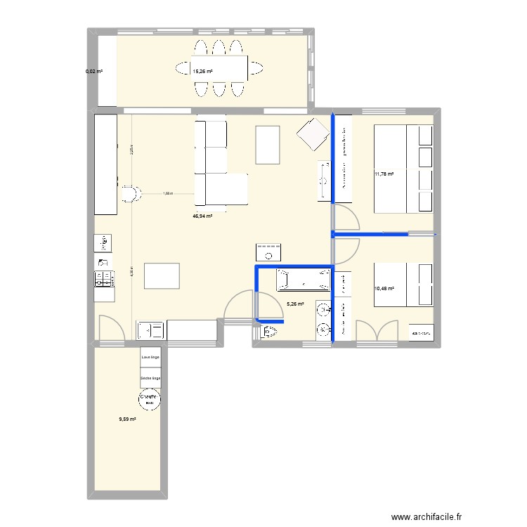 Maison folgoet. Plan de 7 pièces et 99 m2