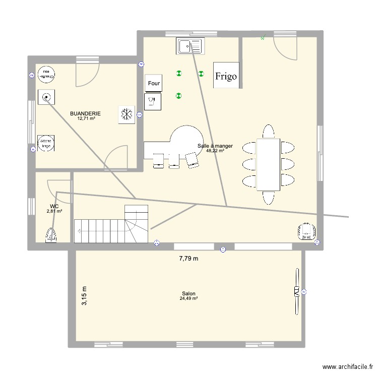 PLAN MAISON. Plan de 4 pièces et 88 m2