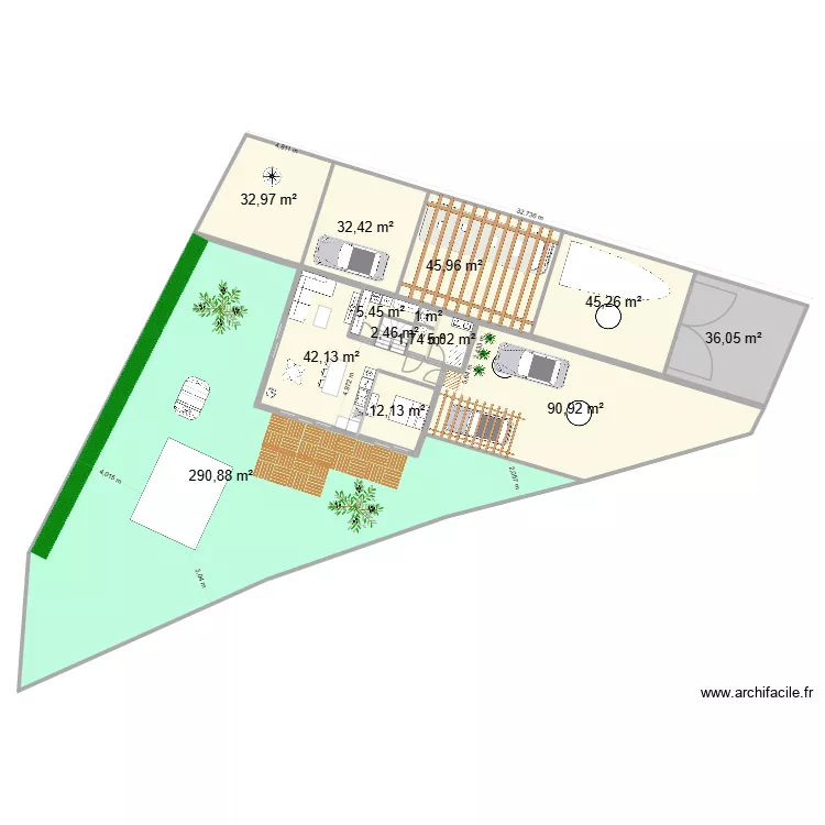 vraz3. Plan de 22  et 712 m²