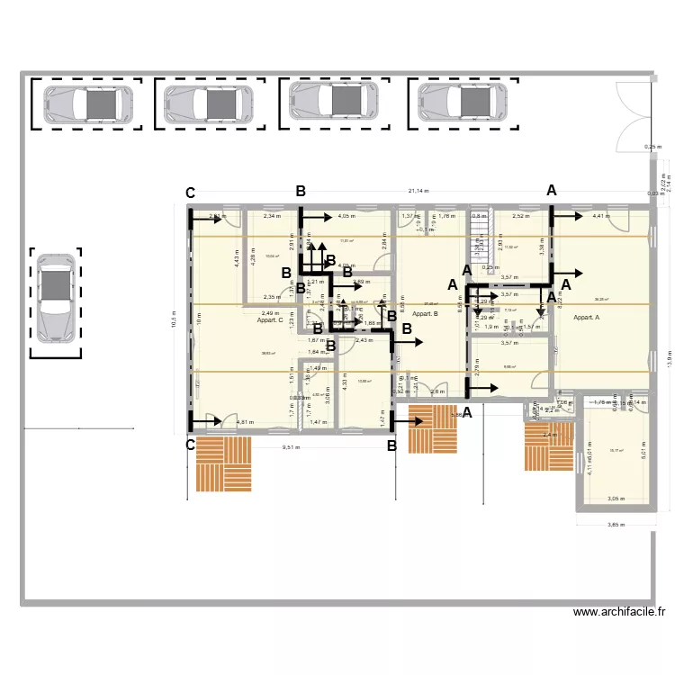 Le collége version 2. Plan de 14 et 194 m² Le collége version 2. Plan de 14 et 194 m²