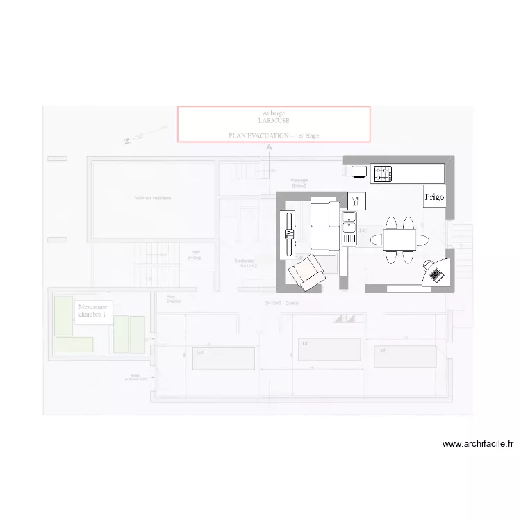 Salon futur. Plan de 