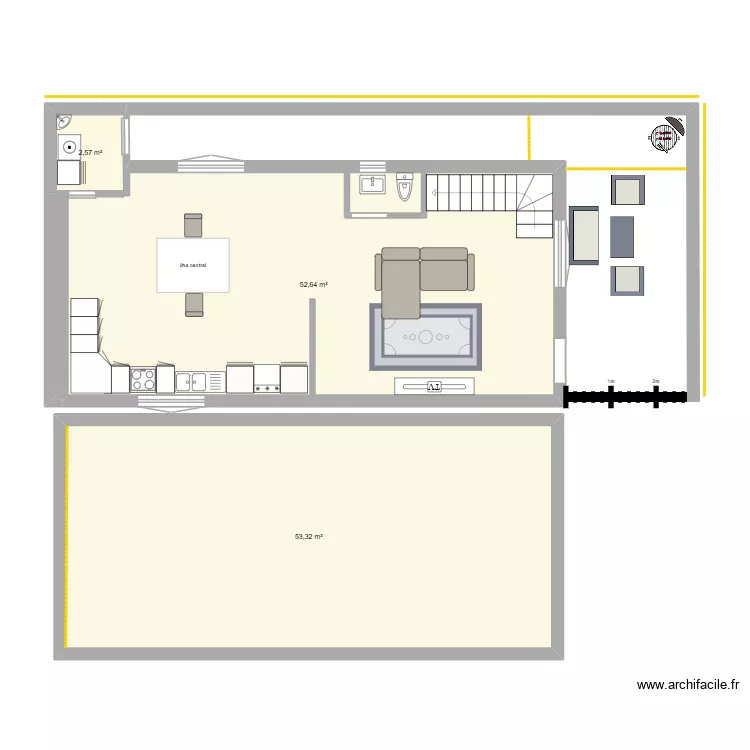 casa 1. Plan de 3 Pièces et 109 m² casa 1. Plan de 3 Pièces et 109 m²