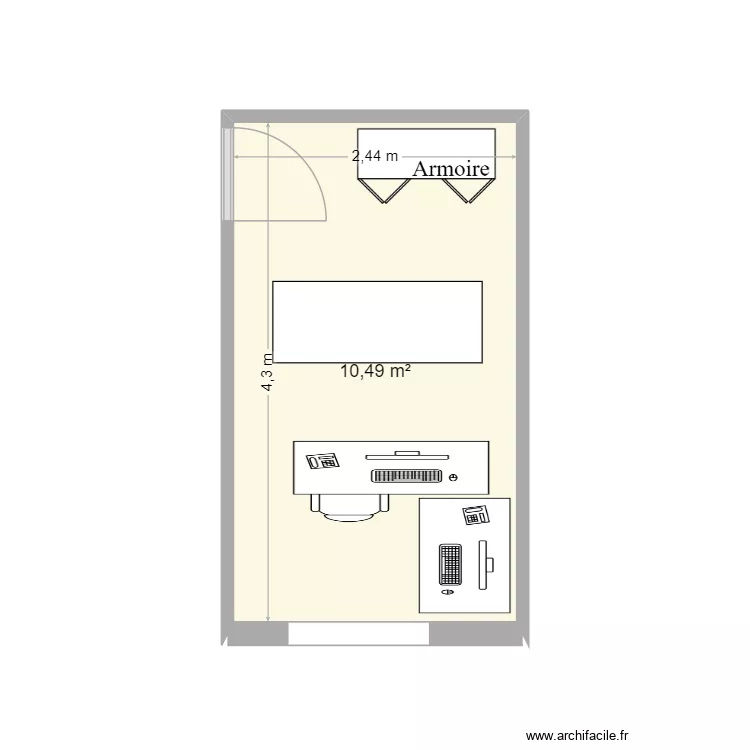 Bureau Martine. Plan de 1 et 10 m² Bureau Martine. Plan de 1 et 10 m²