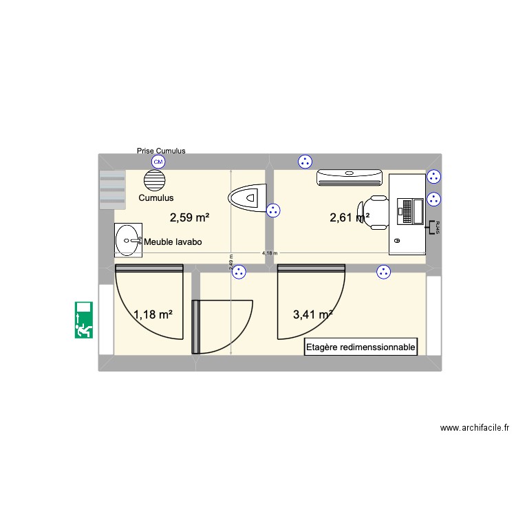 salon pieces 2. Plan de 4 pièces et 10 m2