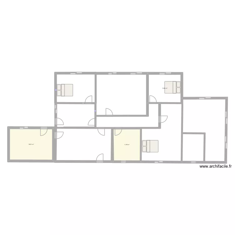 COUTO. Plan de 3  et 43 m²