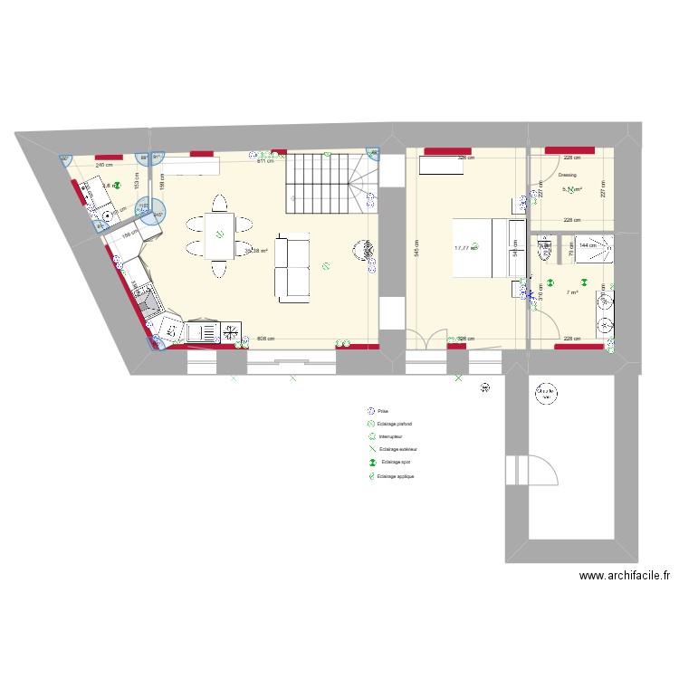 Aménagement 25 La Meffrais (réseau elec rdc). Plan de 0 pièce et 0 m2