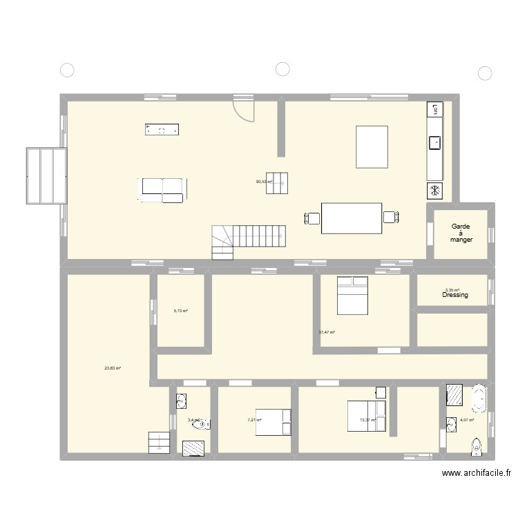 Mon plan M. Plan de 9 pièces et 188 m2
