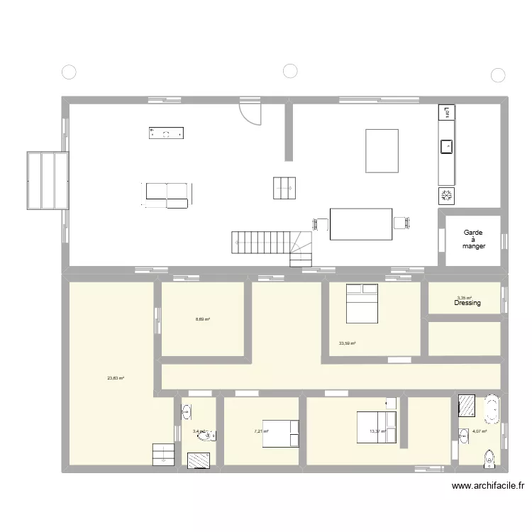 Mon plan M. Plan de 8 pièces et 97 m²