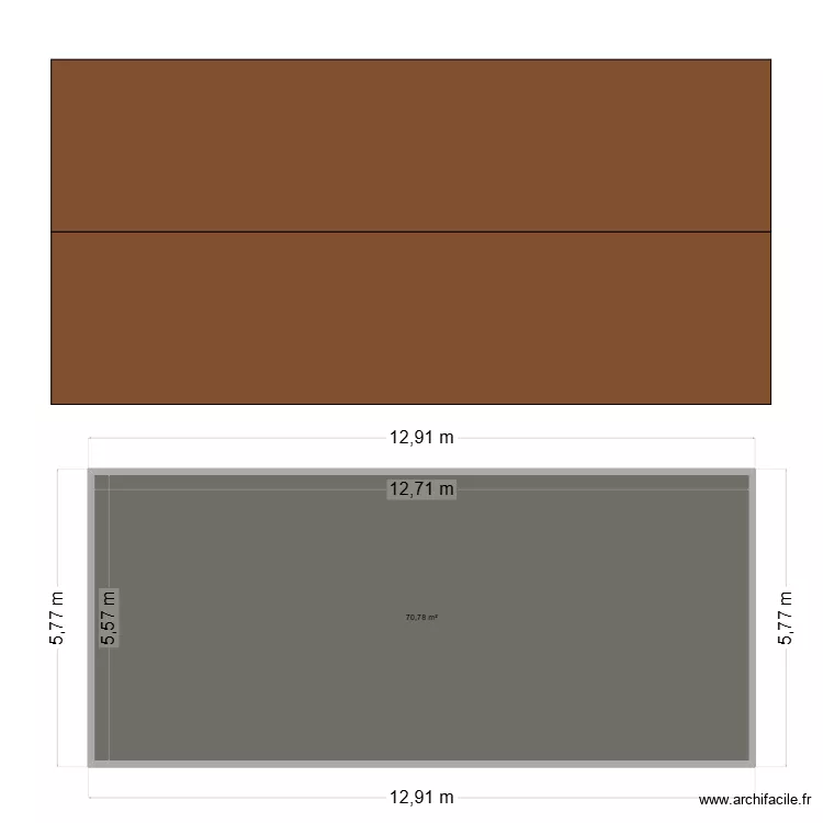 Gange. Plan de 1 et 71 m² Gange. Plan de 1 et 71 m²