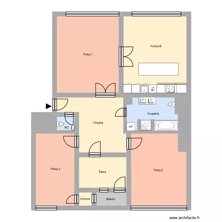 Sokolská třída 422, byt 5. Plan de 17 et 243 m² Sokolská třída 422, byt 5. Plan de 17 et 243 m²