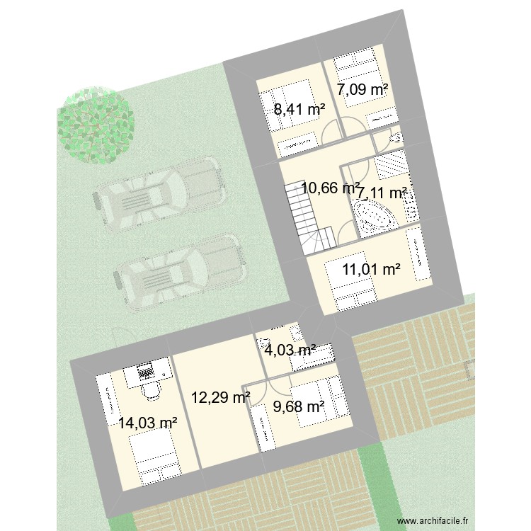 tourtoirac 3.1. Plan de 16 pièces et 169 m2