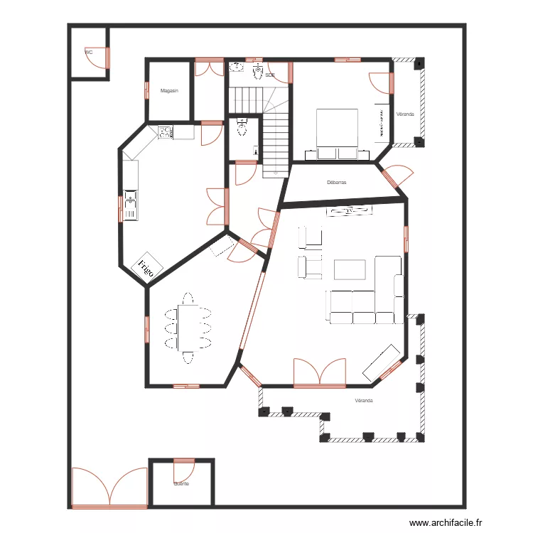 Plateaux RDC. Plan de 