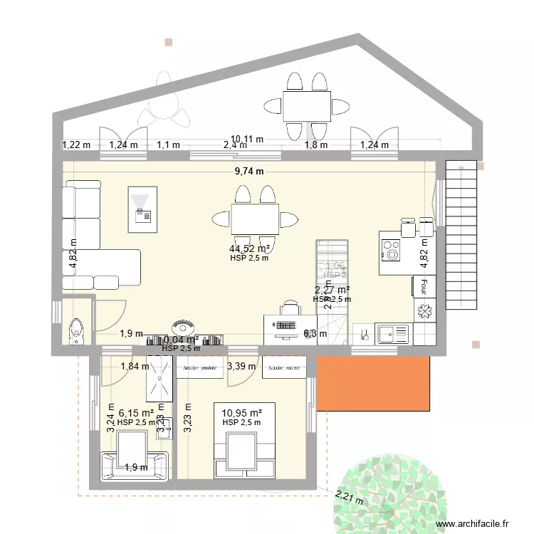 EYGLIERS EXTENSION EN NORD 3. Plan de 14  et 168 m²