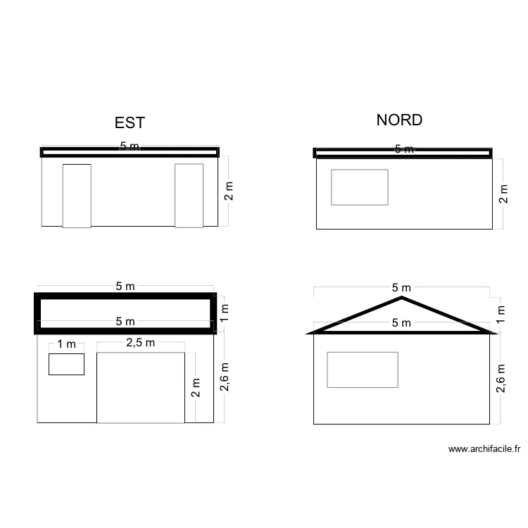 Plan de masse façade nord et est (avant après ). Plan de Plan de masse façade nord et est (avant après ). Plan de