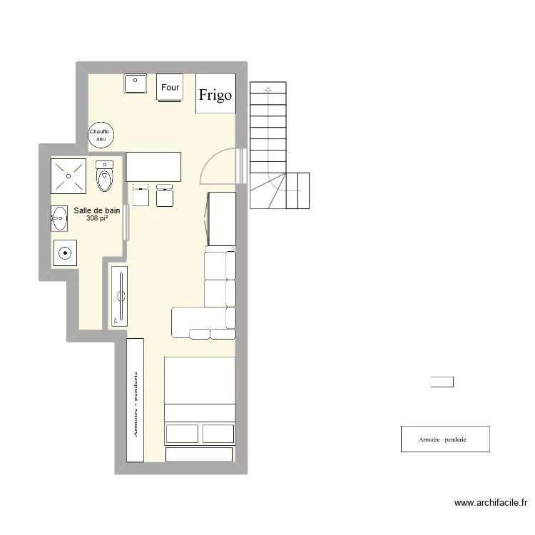 3410 AA. Plan de 1  et 29 m²