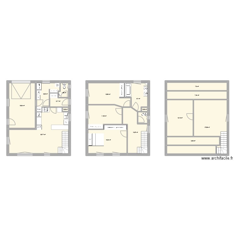 Maison avec combles aménagés bis. Plan de 17 pièces et 192 m2