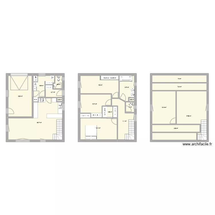 Maison avec combles am&eacute;nag&eacute;s bis. Plan de 
