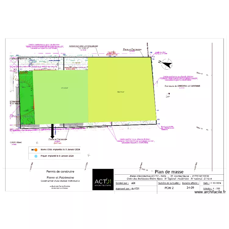 GREZIEU. Plan de 