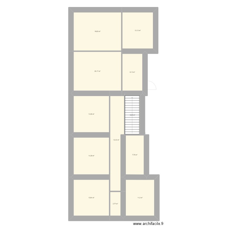 poncet. Plan de 23 pièces et 275 m2