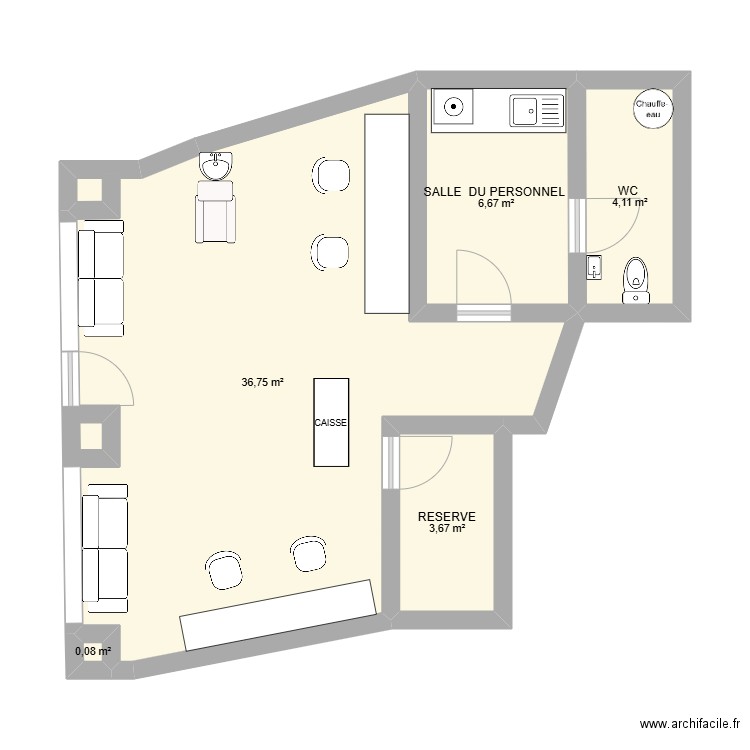 BARBER ONE 92. Plan de 5 pièces et 51 m2
