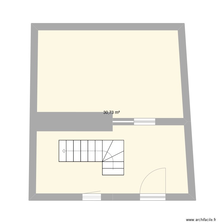 Rez de chaussé v2. Plan de 1 pièce et 31 m2