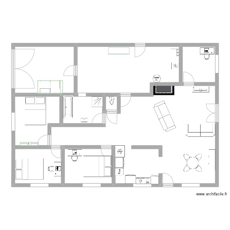 GOBIO. Plan de 9 pièces et 148 m2