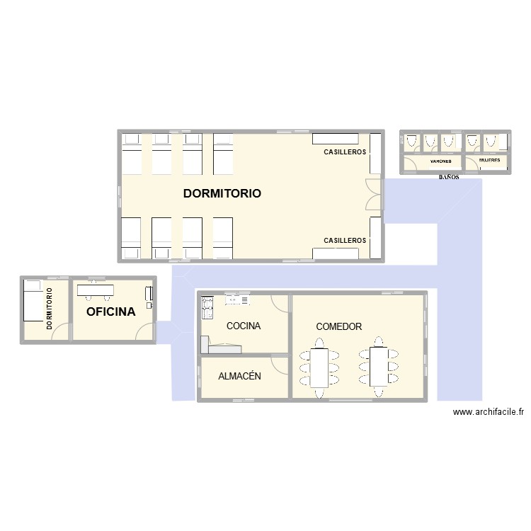 campamento recsiminerr. Plan de 13 pièces et 138 m2