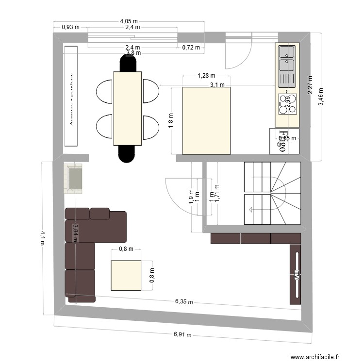 1er étage. Plan de 0 pièce et 0 m2