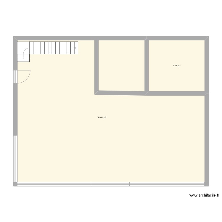 1 etage. Plan de 2 pièces et 111 m2