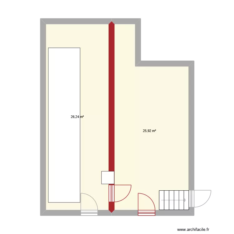 plan chaufferie. Plan de 2  et 52 m²