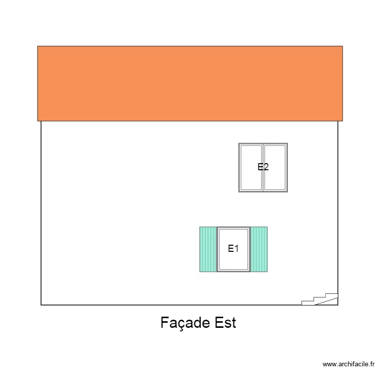 Rouret Facade Est apr&egrave;s. Plan de 