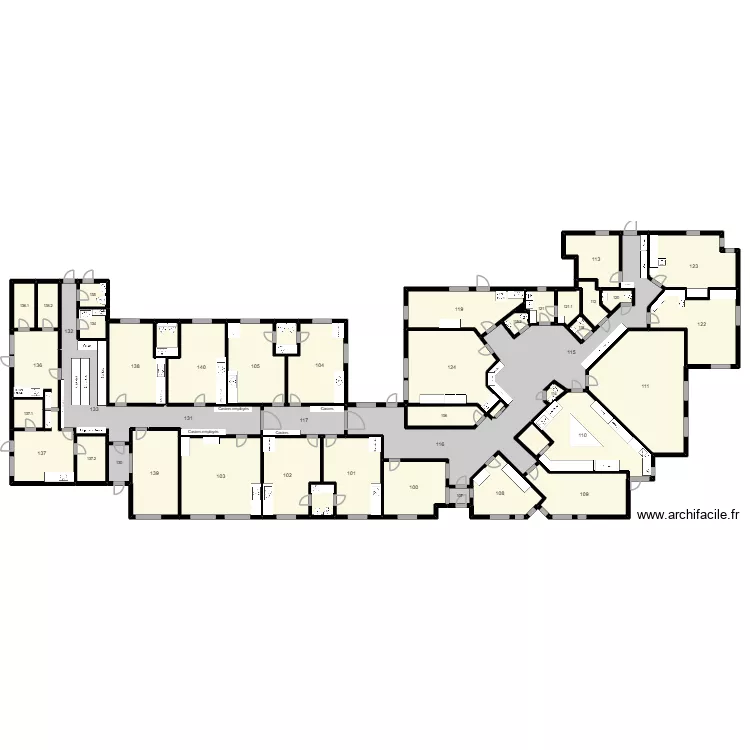 Plan d'évacuation - CPE Auetissatsh. Plan de 46 pièces et 947 m² Plan d'évacuation - CPE Auetissatsh. Plan de 46 pièces et 947 m²