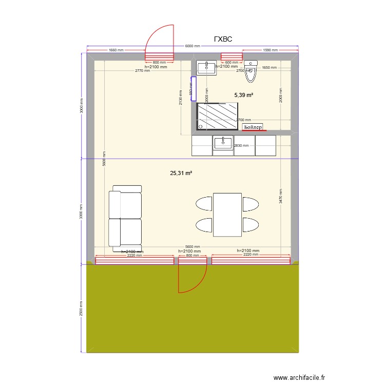 A-frame Яншино. Plan de 7 pièces et 74 m2