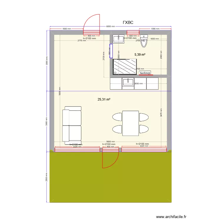 A-frame Яншино. Plan de 