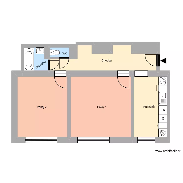 Bohuslava Martinů 814, byt 5. Plan de 14  et 177 m²
