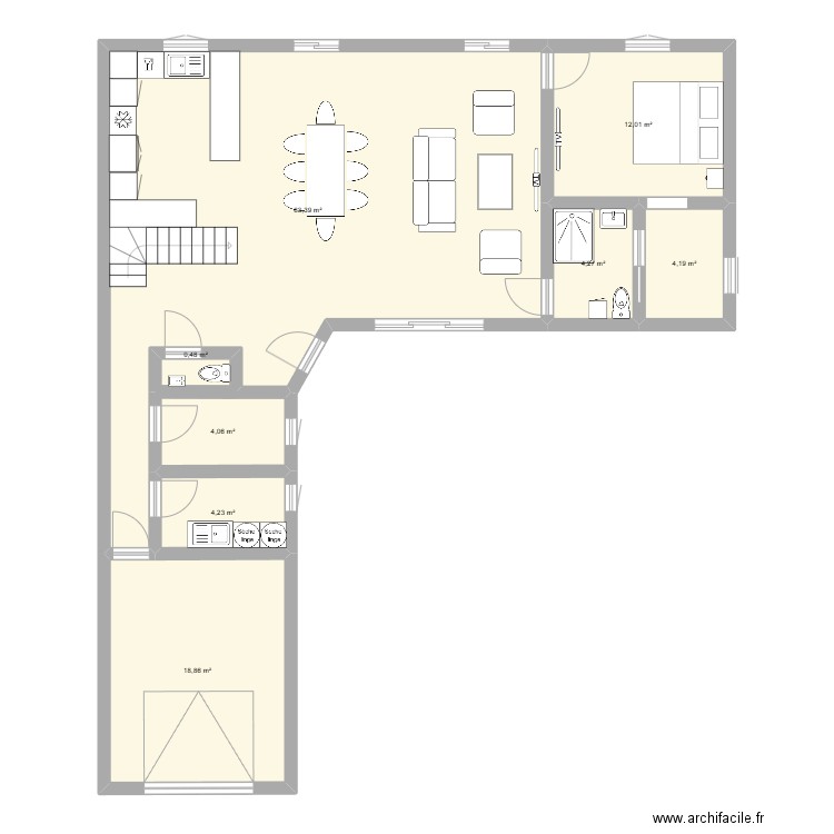 maison marine. Plan de 8 pièces et 112 m2