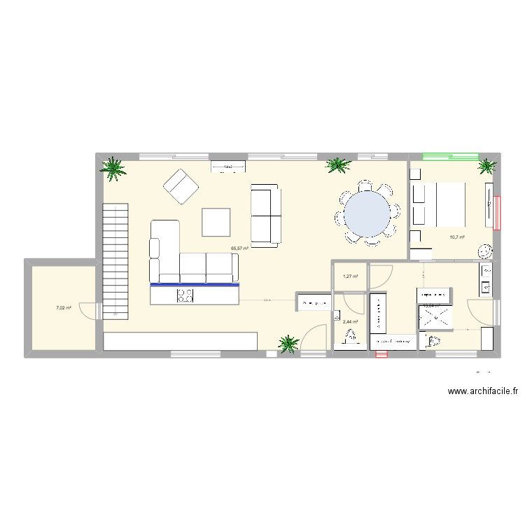 Villa Grasse - RDC V2. Plan de 6 pièces et 101 m2