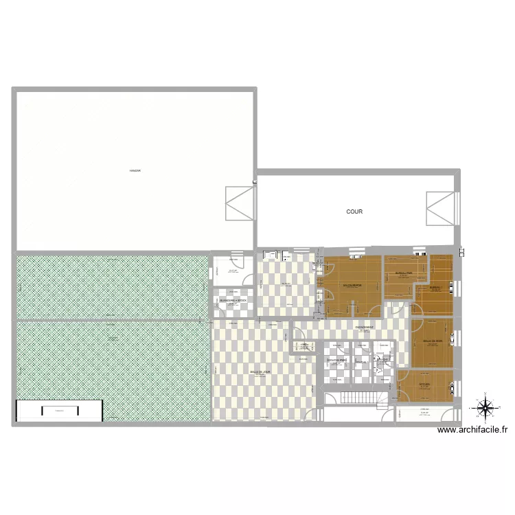 CLOIX PLAN RDC SOL. Plan de 19 pièces et 537 m²