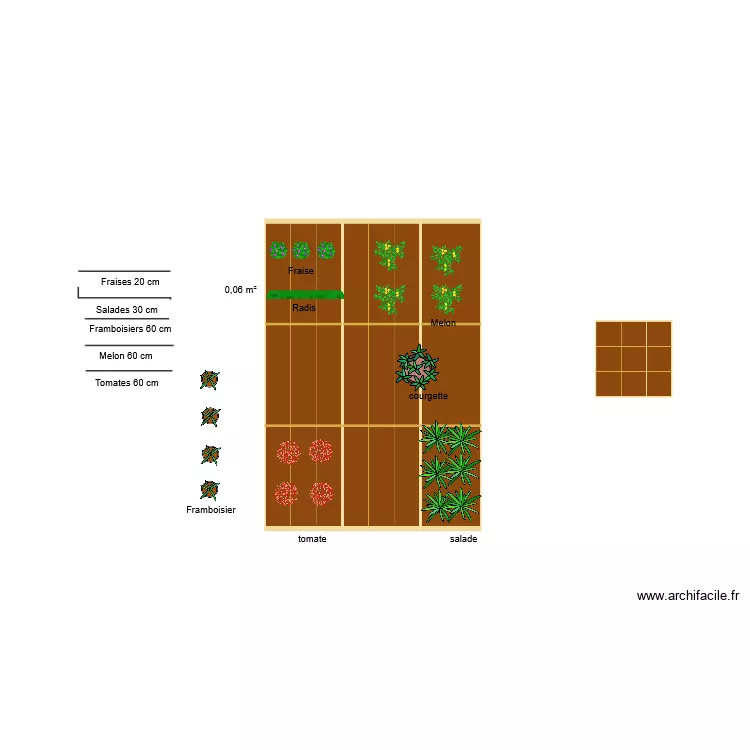 jardin Optevoz. Plan de 