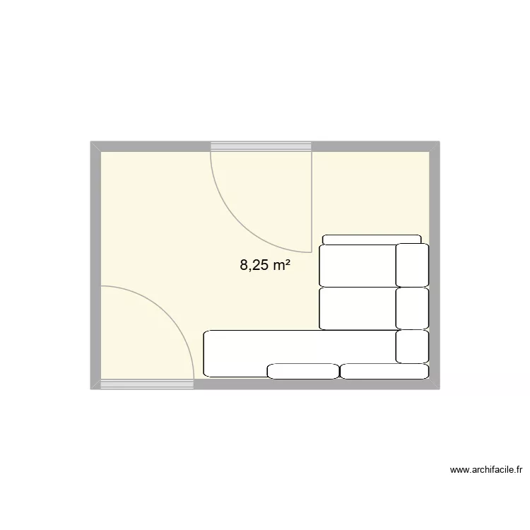 SALON. Plan de 1  et 8 m²