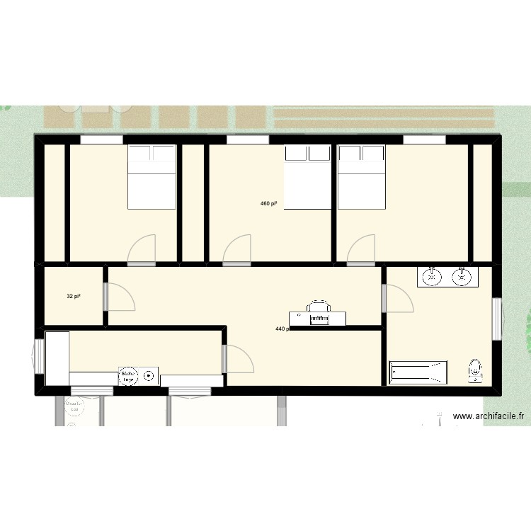 croquis plan maison 2. Plan de 7 pièces et 190 m2