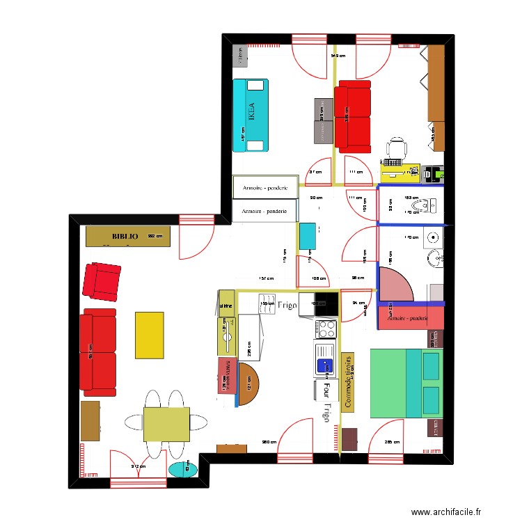 26 MARS. Plan de 2 pièces et 82 m2