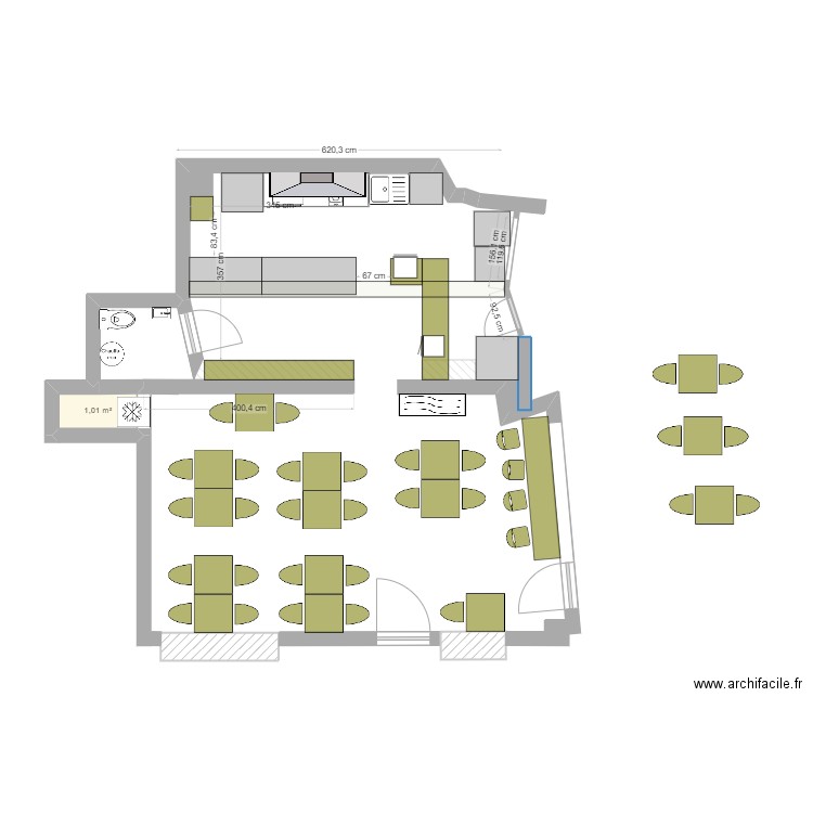 marjo. Plan de 1 pièce et 1 m2