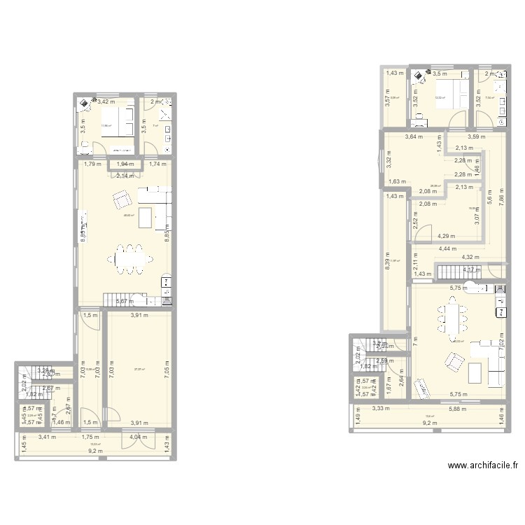 BeniKhiar maison. Plan de 20 pièces et 284 m2