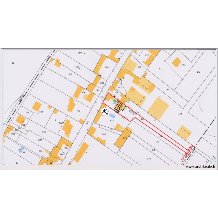 Plan de masse Serbonnes 2    remise a demolir. Plan de 0 pièce et 0 m2